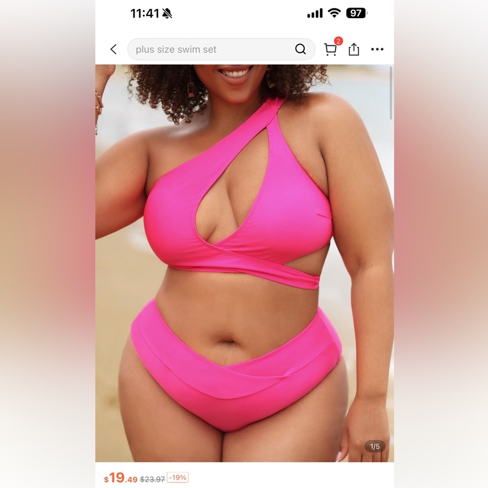 SHEIN Pink Sporty Bikini High-Waisted Set